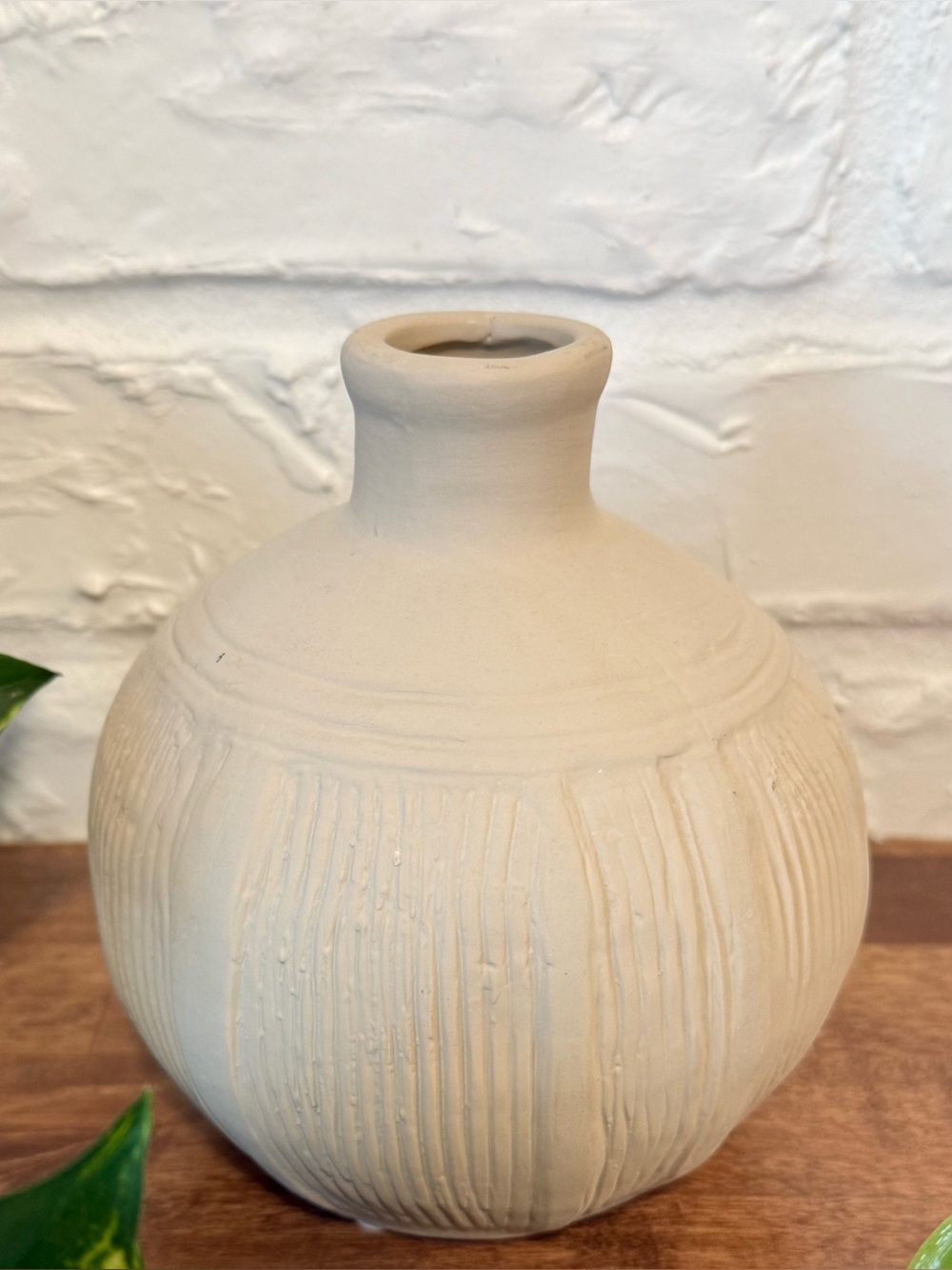 Magnolia Ellington Clay Mini Orb Vase White Textured Farmhouse Decor